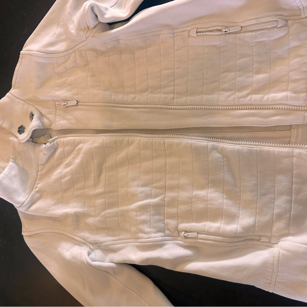 Lululemon Athletica White Bomber Jacket Lightweight Casual